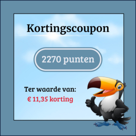 kortingscoupon t.w.v. € 11,35 (gratis verzending BE)