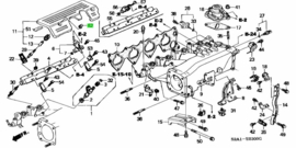 Moer zwart, brandstof rail cover 99-09