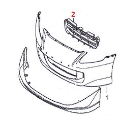 Grille voorbumper facelift (04-09)