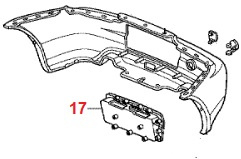 Kenteken bak achterbumper (99-03)