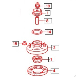 Top hat schokbreker bevestiging (99-09)