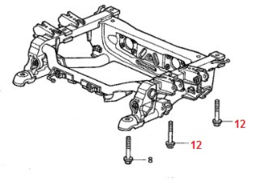 Subframe achterzijde bout (12x162)