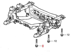 Subframe achterzijde bout (14x107)