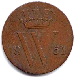 Koning Willem III - ½ Cent