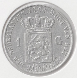H - 1 Gulden 1864 (6) ZF-/ZF