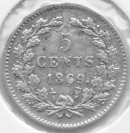 D - 5 cent 1869 (5) ZF+