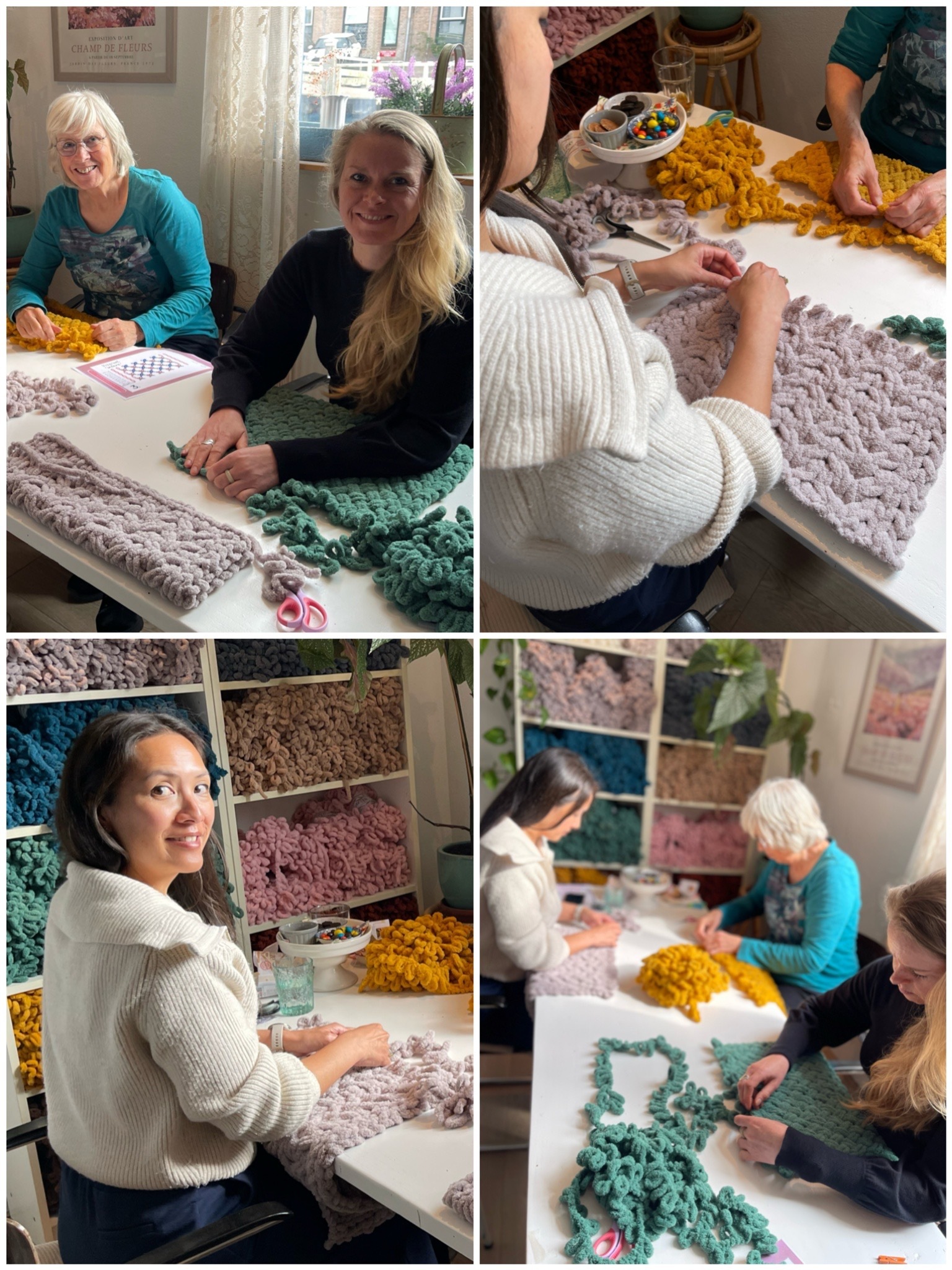 Kussen breien alize puffy druiventuintje workshop