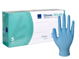 Handschoen Abena Nitrile blauw -Small