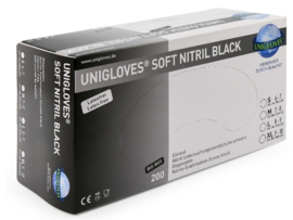 Unigloves Soft Nitrile -Black -XS