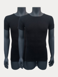 T-shirt extra lang zwart 4 stuks