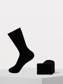 Zwarte naadloze dames sokken 100% katoen 9 paar