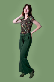 Sue Trousers Plain Green - LaLamour - XXL