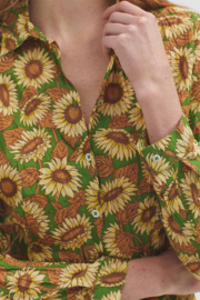 Blouse Sunflowers Print Groen - Nice Things - 44