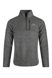 Weird Fish Longmont Eco 1/4 Zip Stripe Grid Fleece - Fir Green
