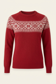 Emerald HARSO 100% Wollen Trui met Noors motief - Red