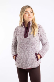 Weird Fish Madi Cosy 1/4 Zip Fleece - Aubergine