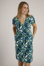 Weird Fish Simmee Organic Wrap Dress - Deep Sea Blue