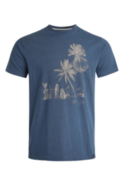 Shoreline Linen Blend Graphic T-Shirt - Ensign Blue