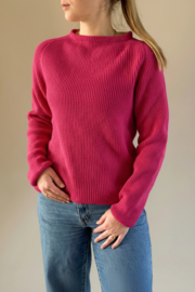 Emerald JURMO 100% wollen trui met ronde hals - pink
