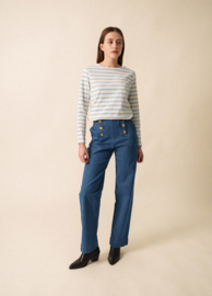 Saint James Merivelours Striped Shirt - Ecume/Givre