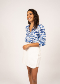 Saint James Malaury ML Blouse - Blanc/Indigo