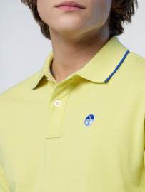 North Sails Polo SS Collar W/Striped in Contrast - Limelight