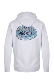 Weird Fish Tyndall Graphic Full Zip Hoodie - Grey Marl