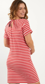 Weird Fish Etta Stripe Jersey Dress Radical Red (W)