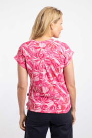 Weird Fish Alia Organic Cotton Printed Jersey Top - Hot Pink
