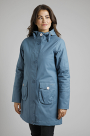 Weird Fish BEATRIX Wadded Waterproof Coat - Uniform Blue