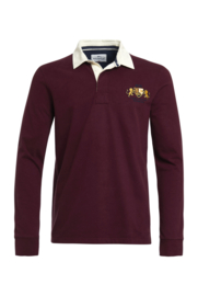 Weird Fish HIGTON Organic LS Rugby Shirt - Antique Cherry SS22