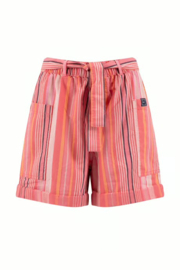 Weird Fish Wilder Striped Summer Shorts - Flamingo