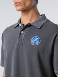 North Sails Polo shirt with pigment-dyed finish - Navy Blue