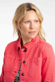 Weird Fish Rosanna Canvas Jacket - Flamingo