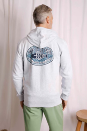 Weird Fish Tyndall Graphic Full Zip Hoodie - Grey Marl