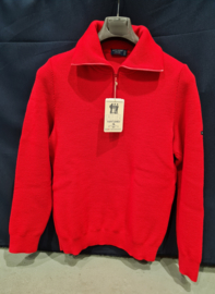 Saint James Cotentin Wool 1/4 zip sweater - Rouge