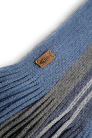 Weird Fish HARTFORD Eco Stripe Scarf - Ensign Blue