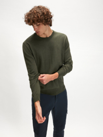 North Sails Round Neck Wool Sweater 12GG - Forest Green