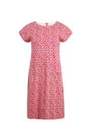 Weird Fish Tallahassee Organic Printed Jersey Dress - Berry