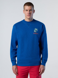 North Sails Crewneck Sweatshirt Slub Organic Fleece - Ocean Blue