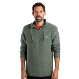 Weird Fish Cruiser 1/4 Zip Eco Macaroni Sweatshirt - Army Green