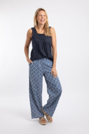 Weird Fish Zendaya Printed Double Cloth Wide Leg Trousers - Twilight