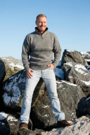 Norwool Windstopper  Sweater - 100% pure nieuwe wol - lichtgrijs (uniseks)