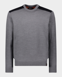 Paul & Shark Wool Crewneck with Velvet Details - Grey