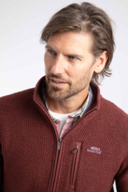 Weird Fish Transom Full Zip Eco Macaroni - Pinot Red