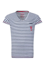 Weird Fish Liora Embroidered Pocket T-Shirt - Navy