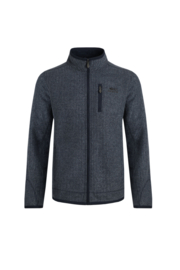 Weird Fish Rossten Eco Full Zip Grid Fleece - Navy