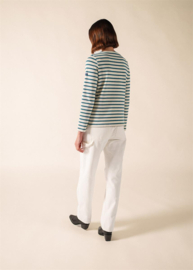 Saint James Meridame II Breton Striped shirt - Ecru/Celest Chin
