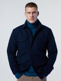 North Sails Flannel shirt with elbow patches - Navy Blue