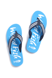 Weird Fish WATERFORD Printed Flip Flops - Azure